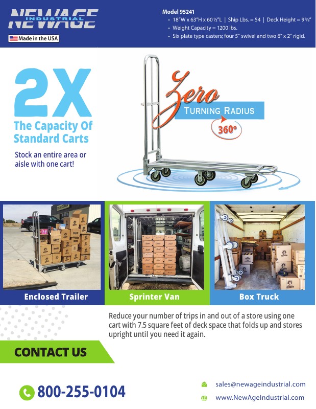 Smart Cart for Stocking & Delivery - Folding L Cart