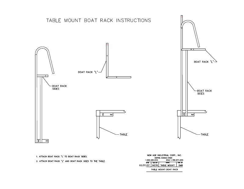 Table Mount Boat Rack