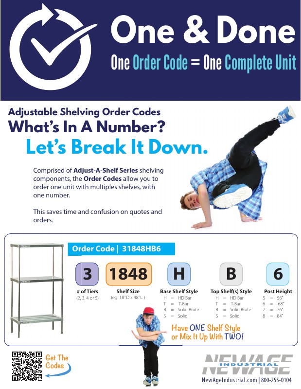 Complete Adjustable Shelving Units - Order Codes