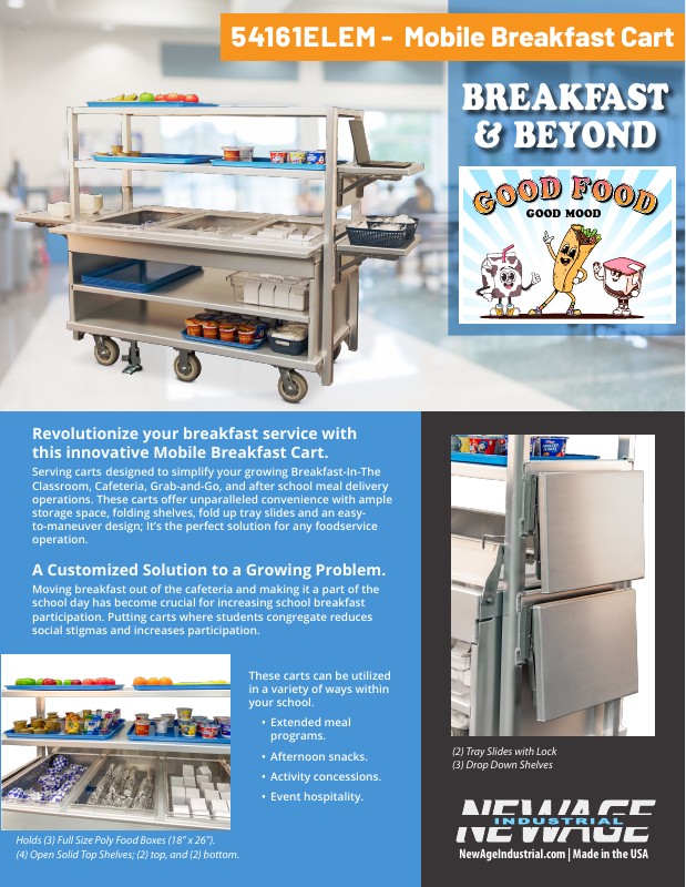 54161ELEM Mobile Breakfast Cart & Service Station