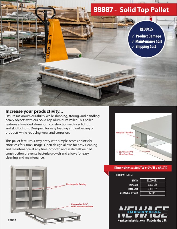 DWG99887 Solid Top Tube Frame Pallet
