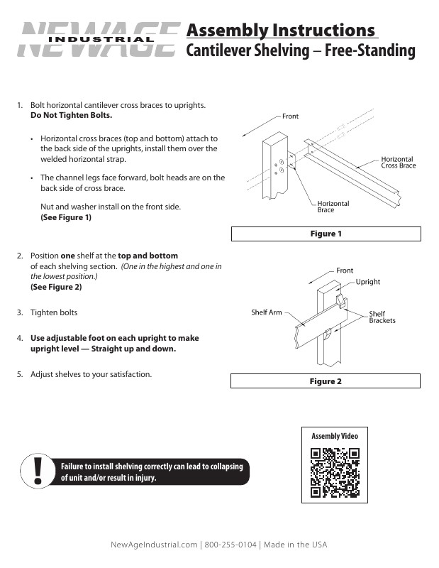 Free-standing Cantilever Shelving
