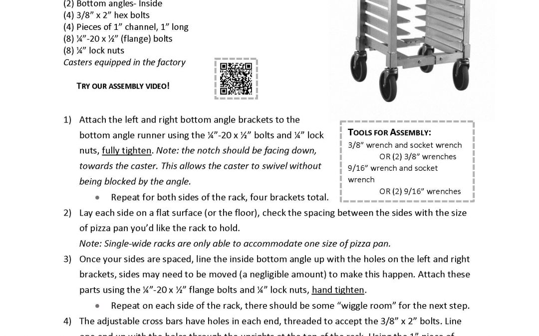 Assembly Instructions – Pizza Pan Rack – NS590A