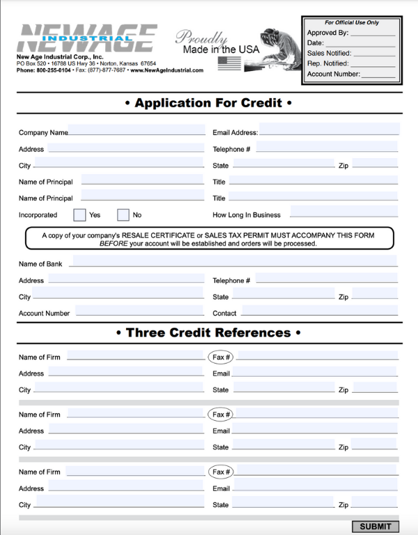 Application for Credit