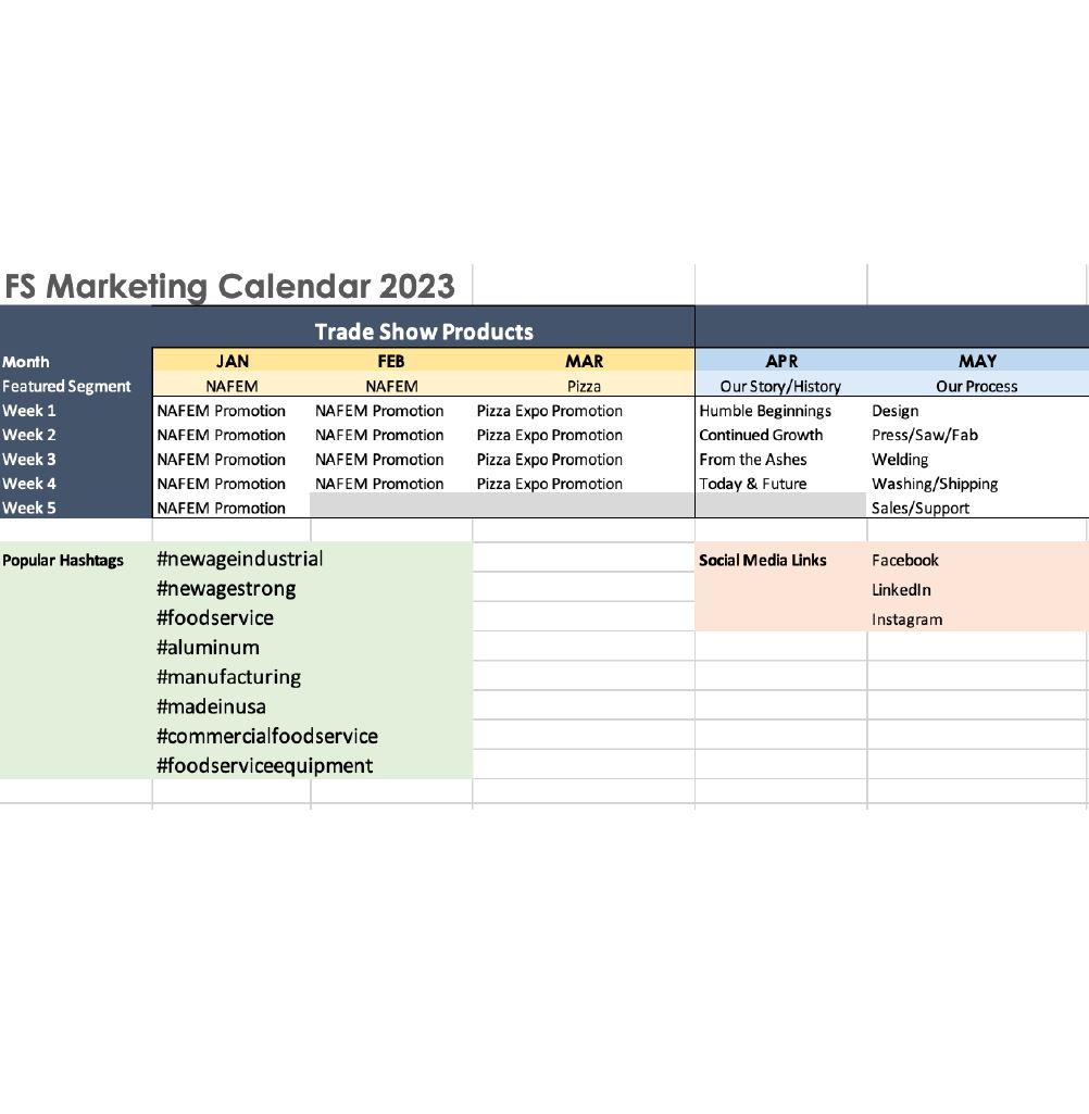 Foodservice Marketing Calendar – 2023